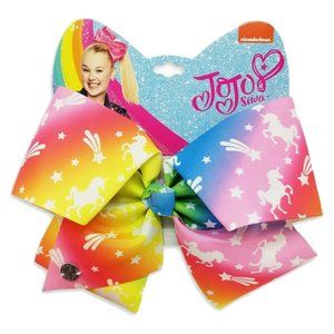 JoJo Siwa Large Cheer Hair Bow Rainbow With Stars